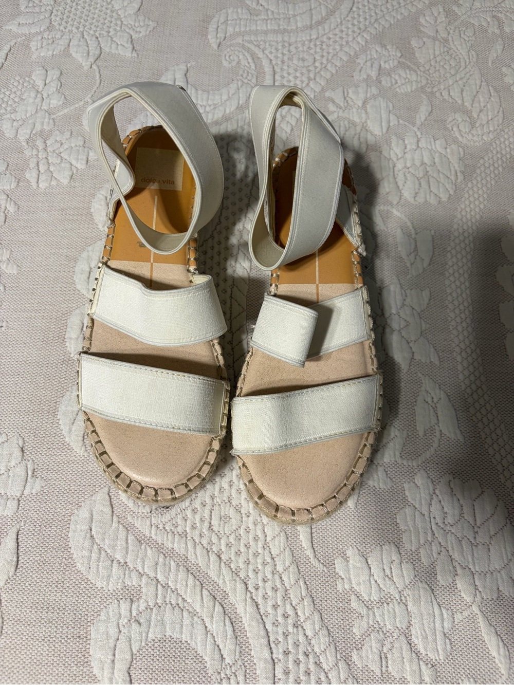 Dolce Vita Woven Strap Cream Women’s Sandals coastal casual